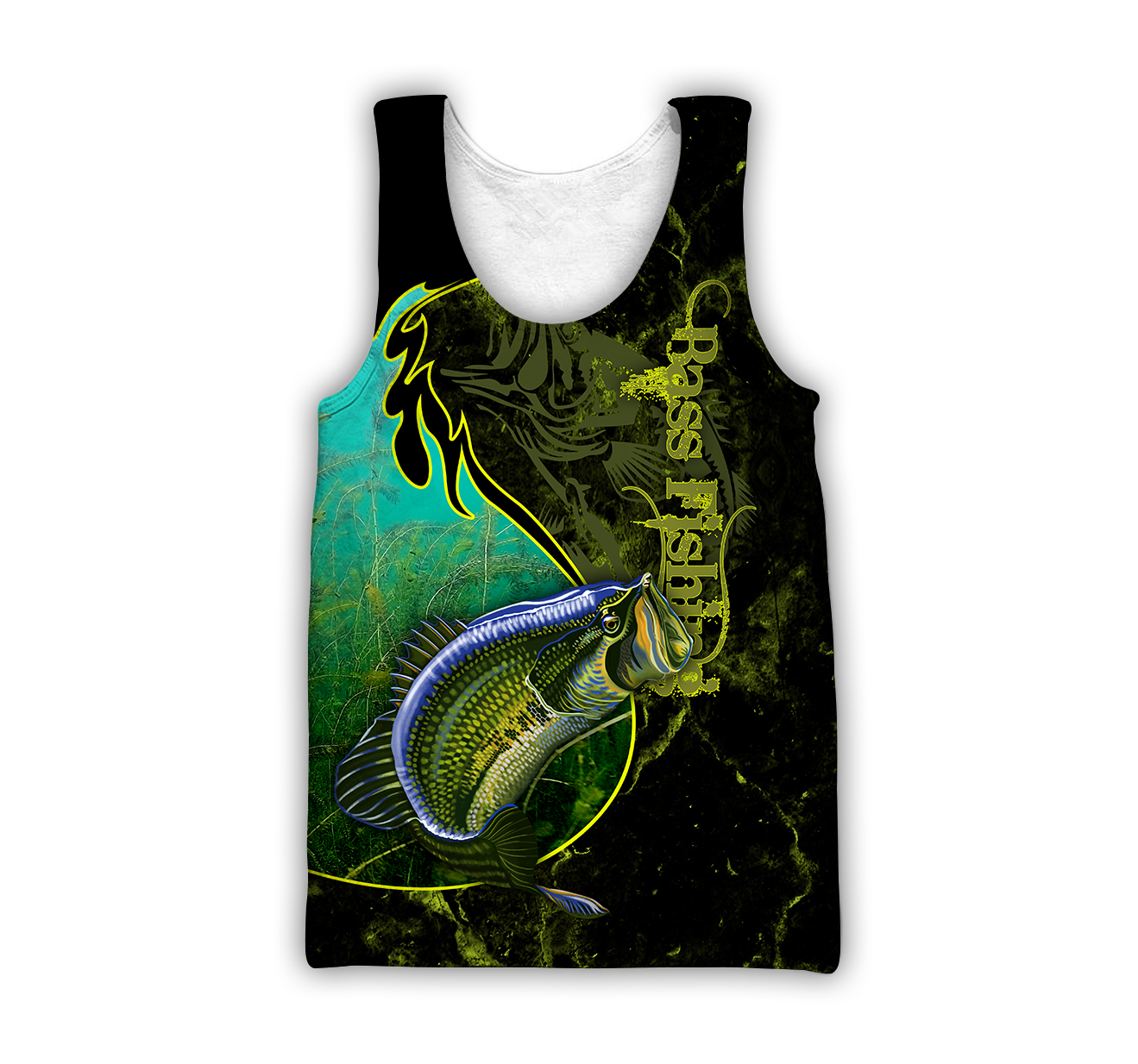 Bass fishing underwater Yinyang camo 3d print shirts
