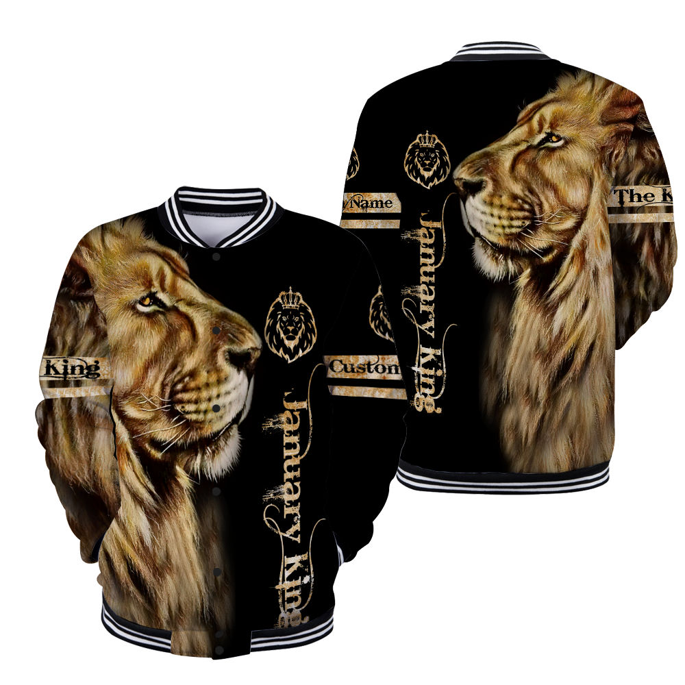 Custom Name January King Lion 3D All Over Printed Unisex Shirt