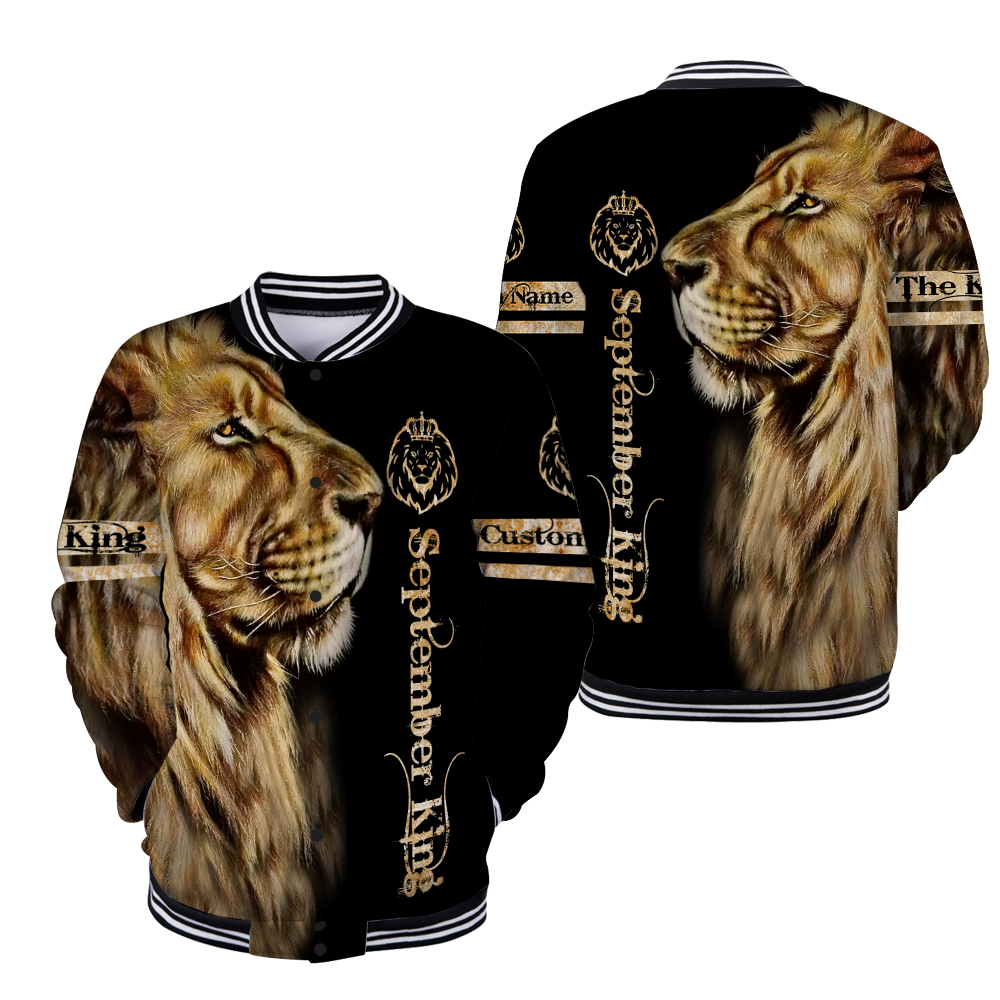 Custom Name September King Lion 3D All Over Printed Unisex Shirts