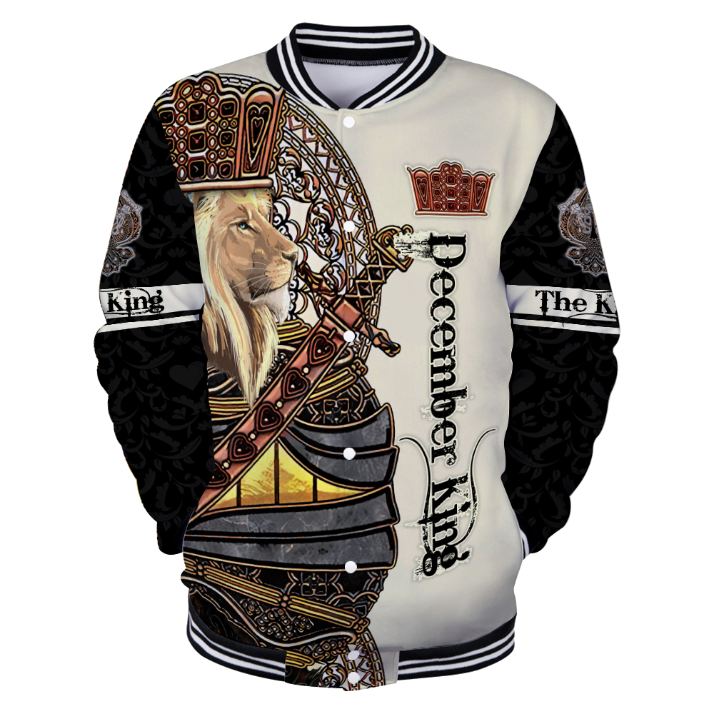 December Black King Lion 3D All Over Printed Unisex Shirts