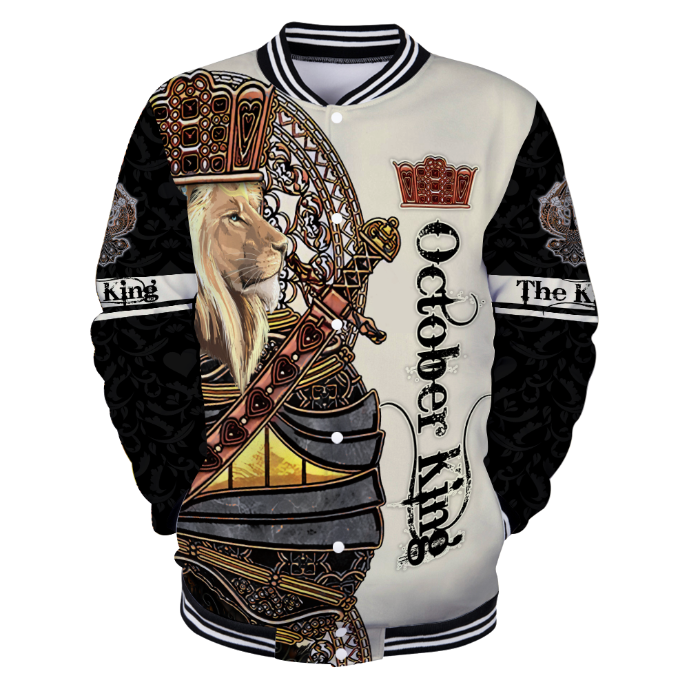 October Black King Lion 3D All Over Printed Unisex Shirts