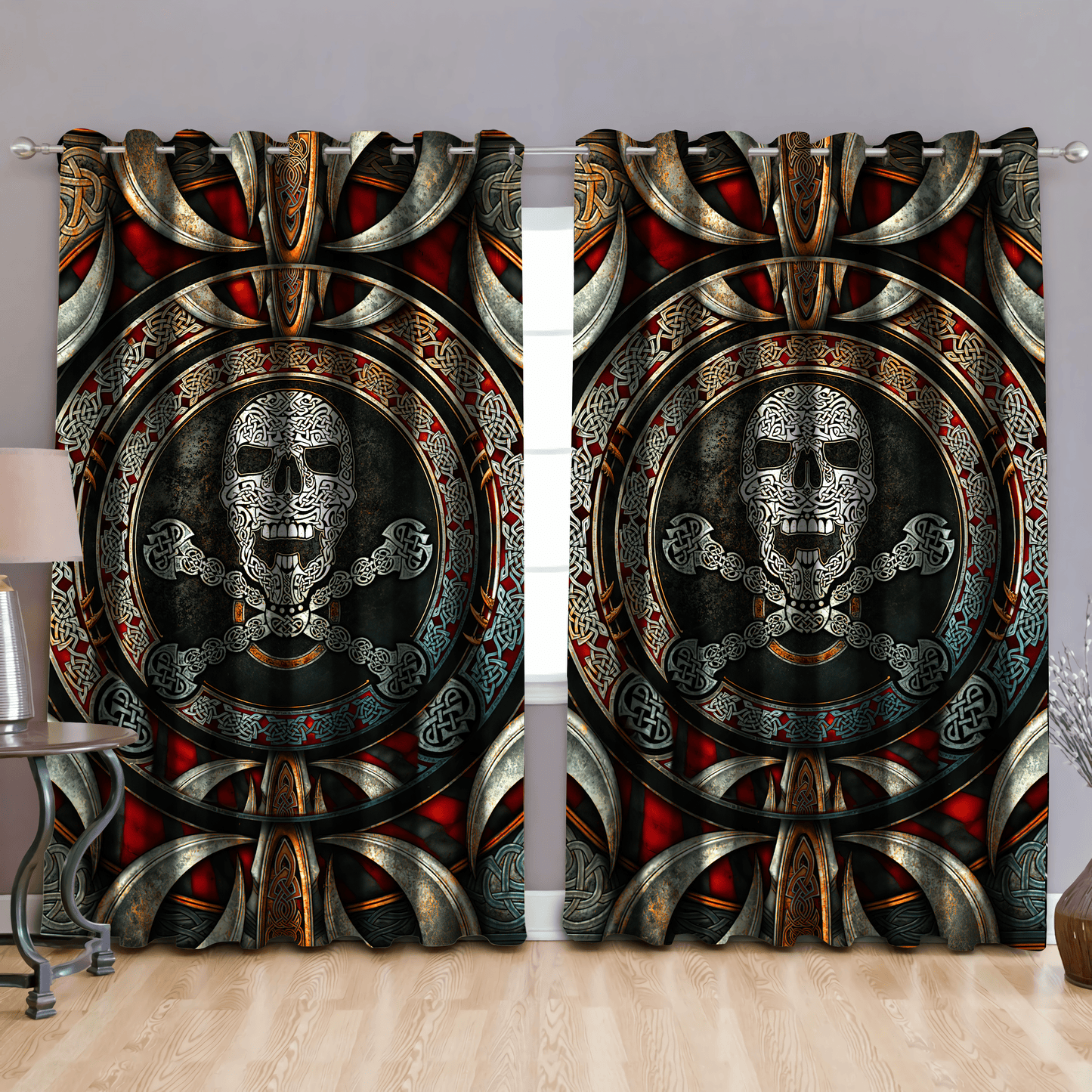Celtic Skull Window Curtains MH01032104