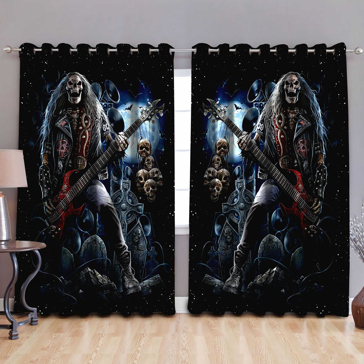 Rocker Skull Window Curtains TNA08062104