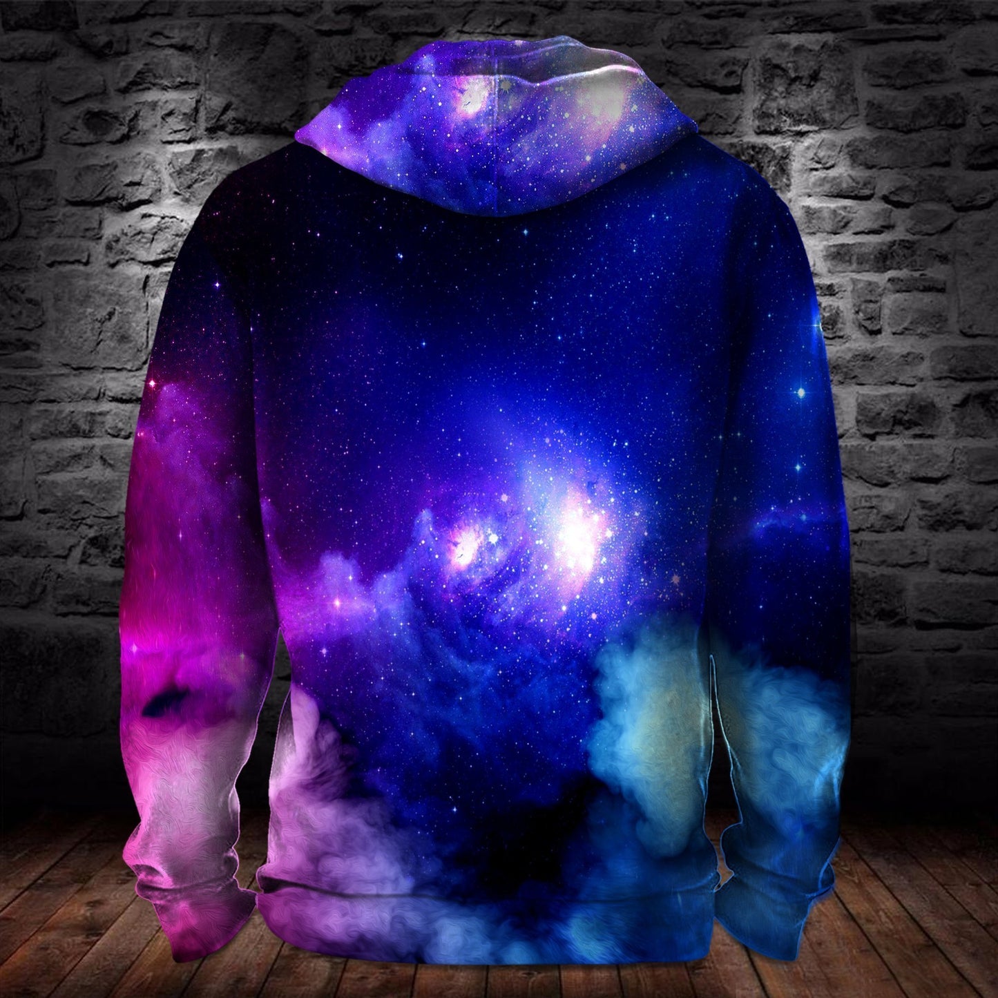 3D All Over Print blue and red wolf black wall brick background Hoodie-Apparel-HD09-Hoodie-S-Vibe Cosy™