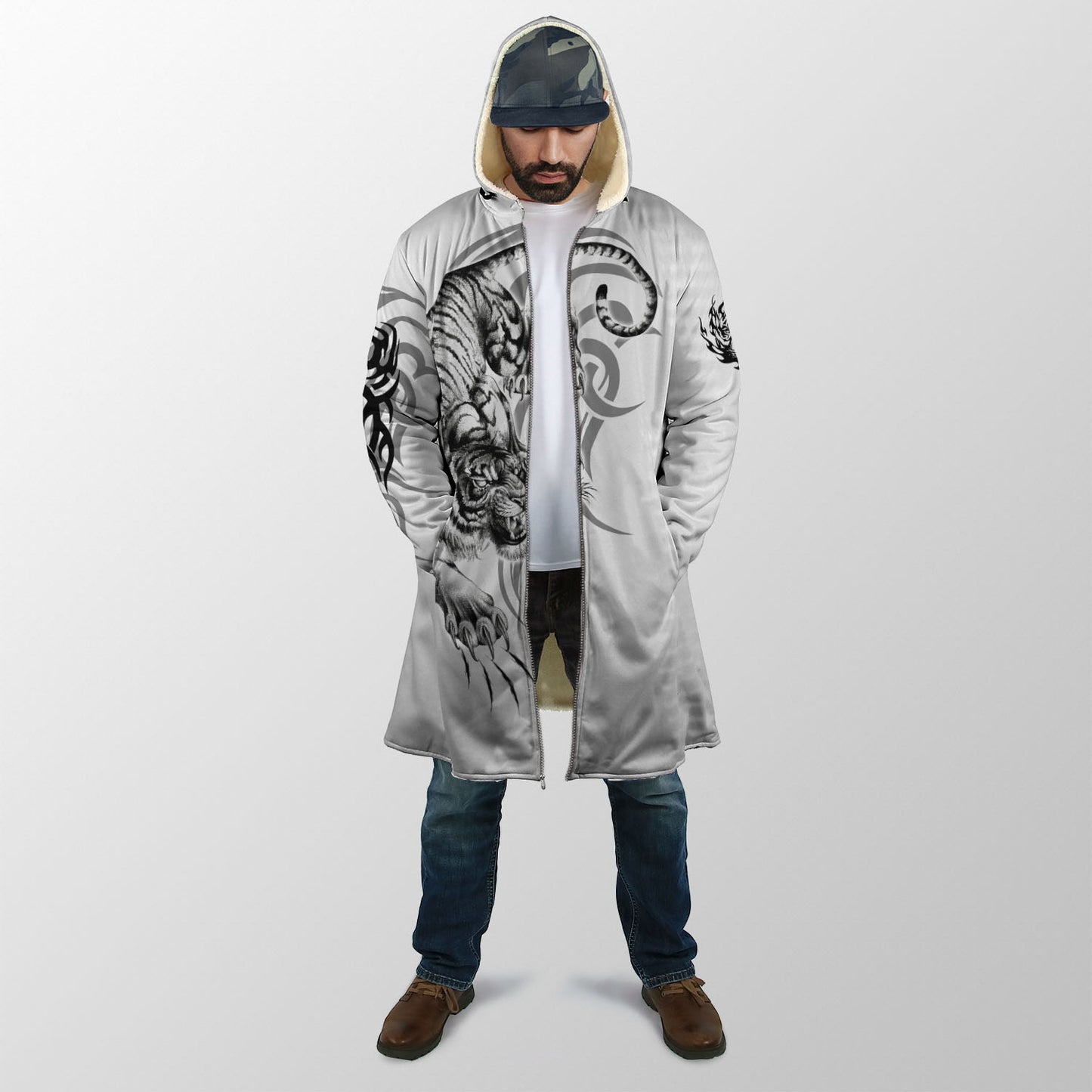 White Tiger Tattoo 3D All Over Printed Unisex Shirts