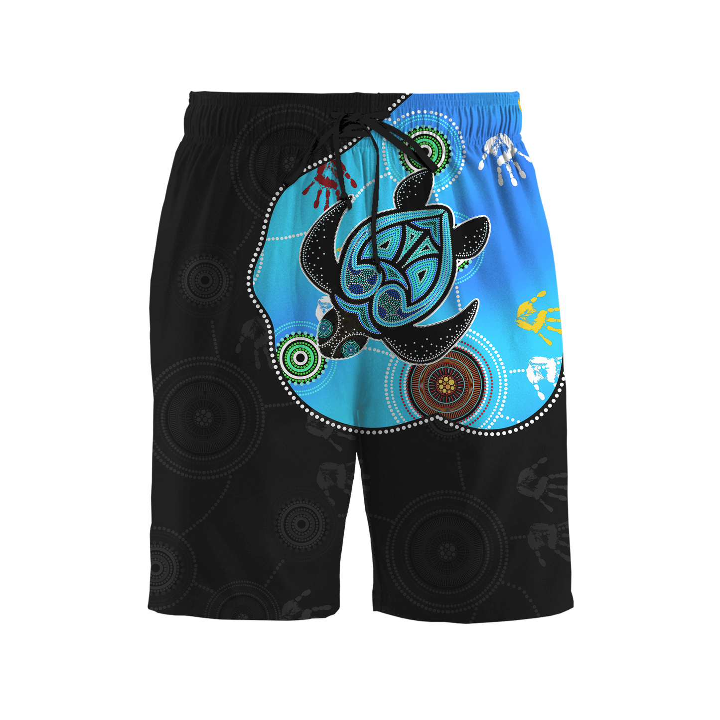 Aboriginal Art Blue Style Turtle Dreaming Paintings Combo T-Shirt Short