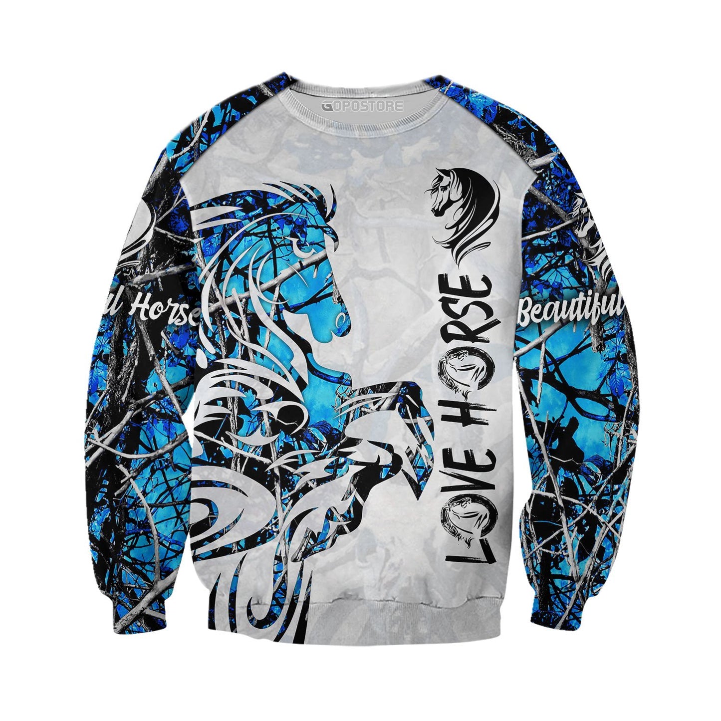 Love Horse 3D All Over Printed Shirts TA041302-Apparel-TA-Sweatshirts-S-Vibe Cosy™