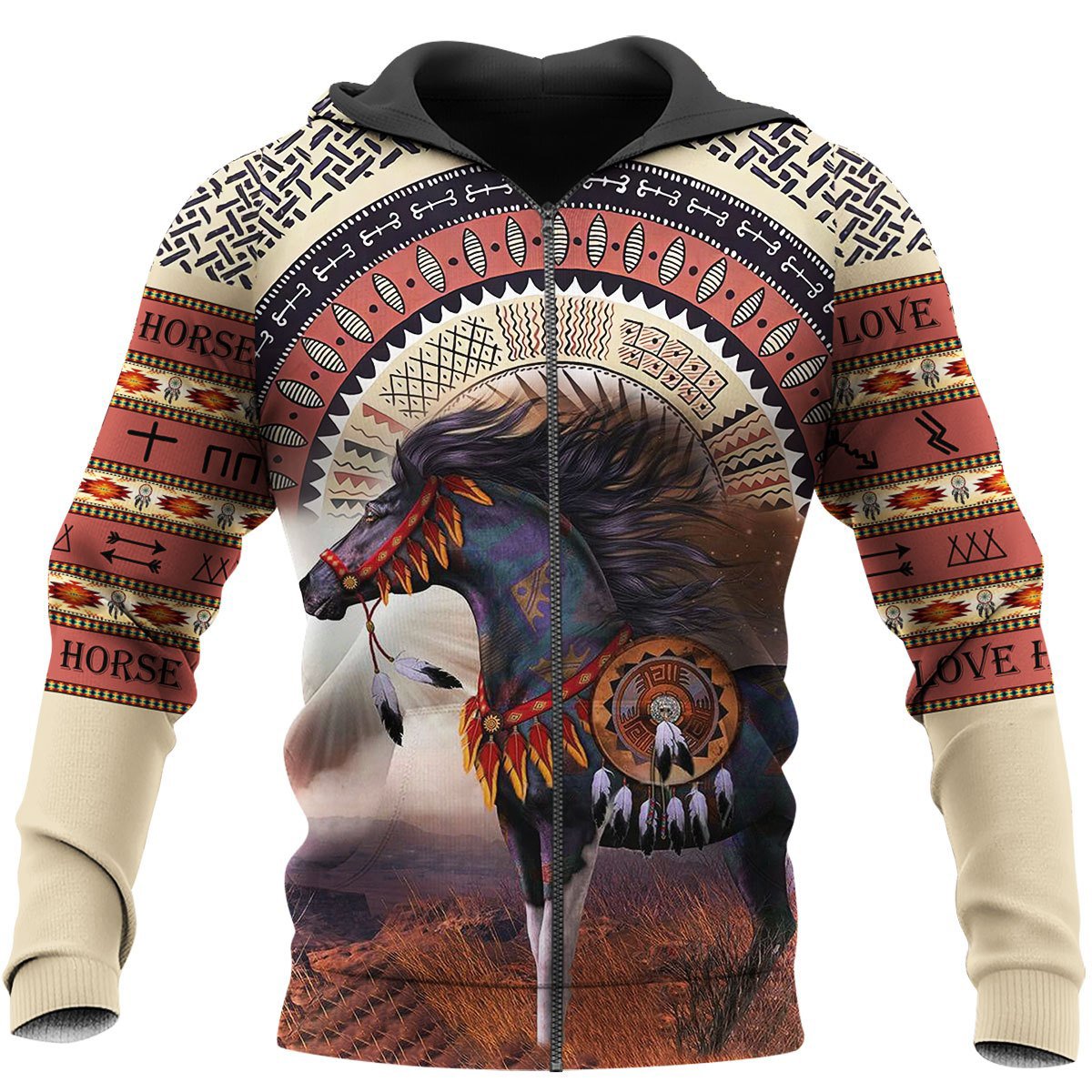 Love Horse 3D All over print for Men and Women shirt HR22-Apparel-NNK-Zipped Hoodie-S-Vibe Cosy™
