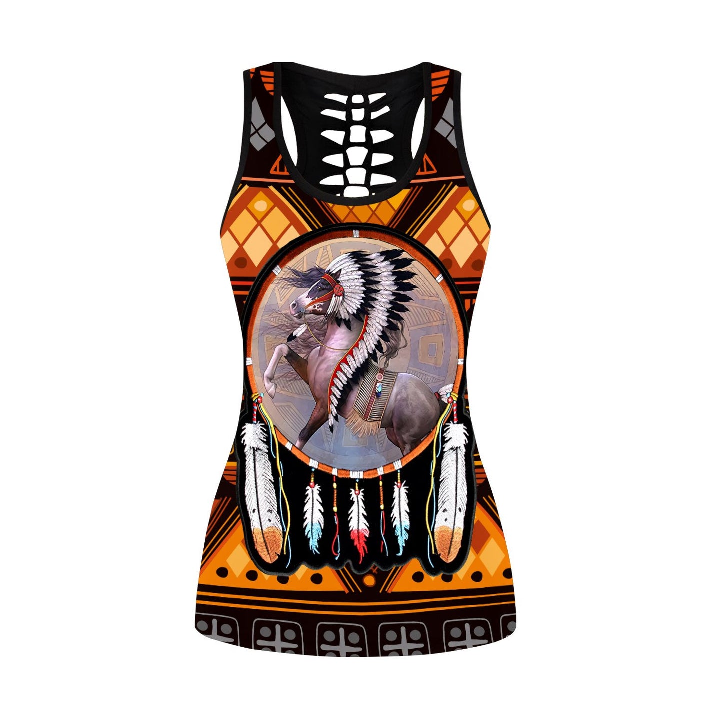 Native American 3D All Over Printed Legging + Hollow Tank