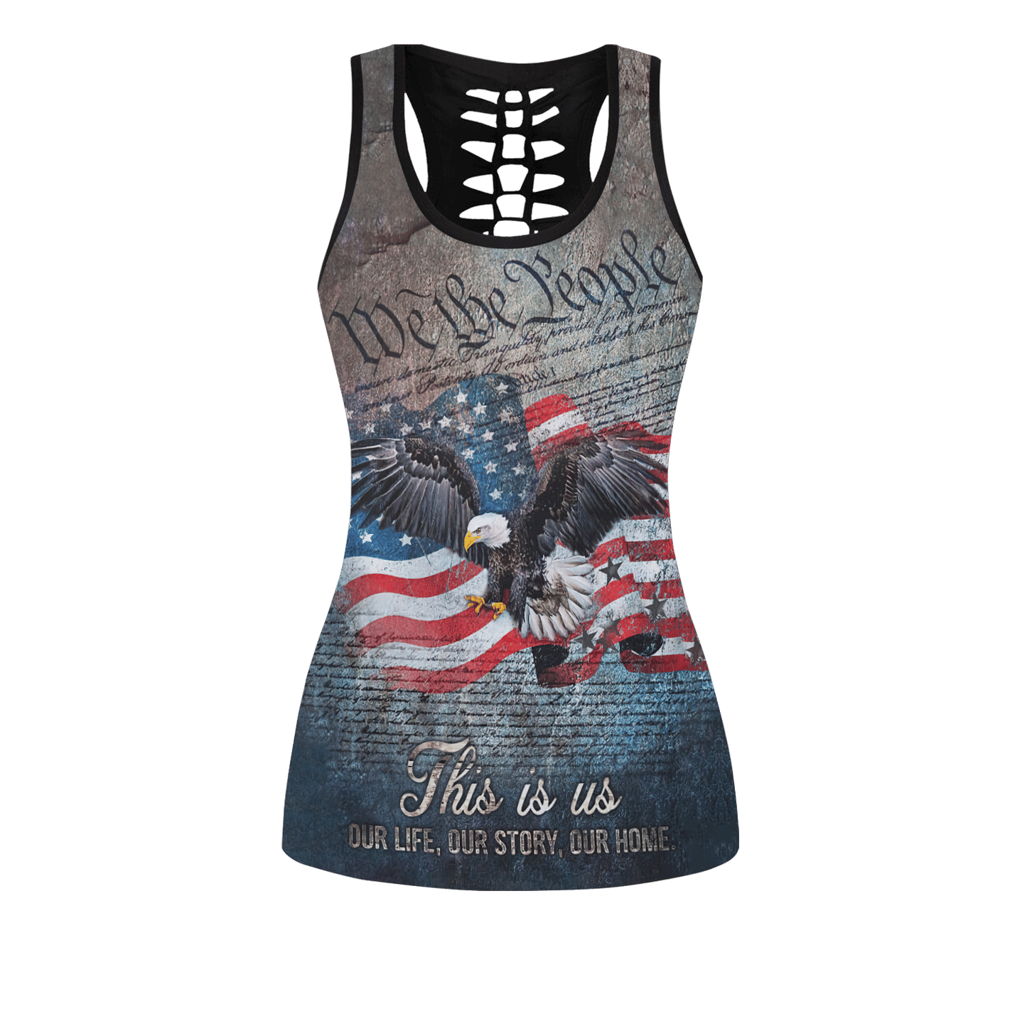 American 3D All Over Printed Legging + Hollow Tank