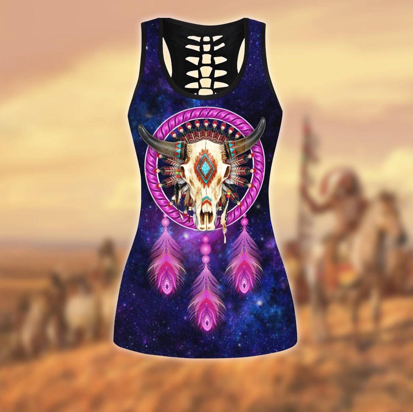 Native American 3D All Over Printed Legging + Hollow Tank