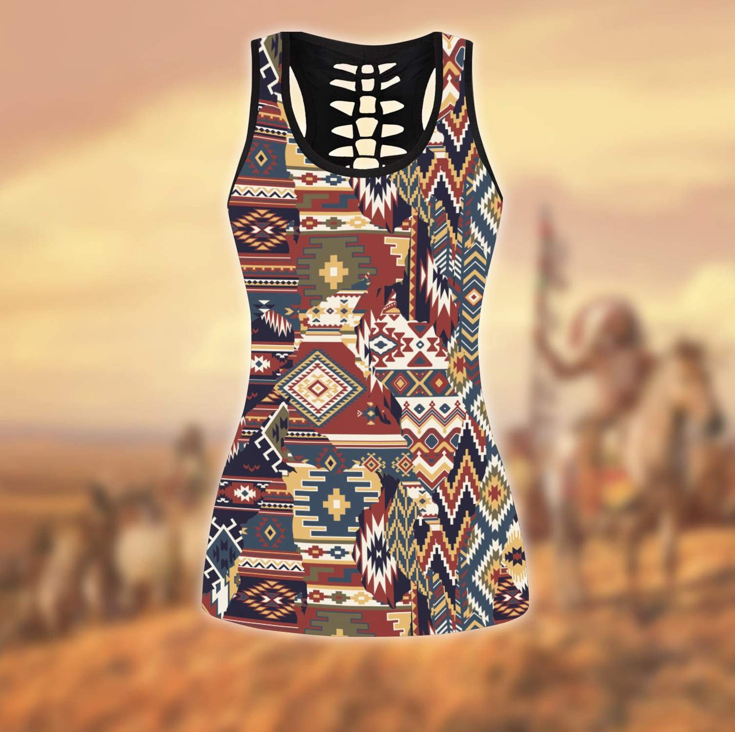 Native American 3D All Over Printed Legging + Hollow Tank Combo