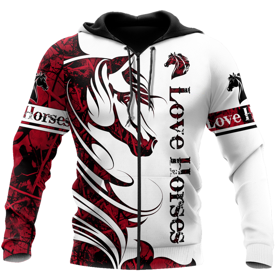 Horse Camo Red 3D All Over Printed Shirts Pi050501S1-Apparel-TA-Hoodie-S-Vibe Cosy™