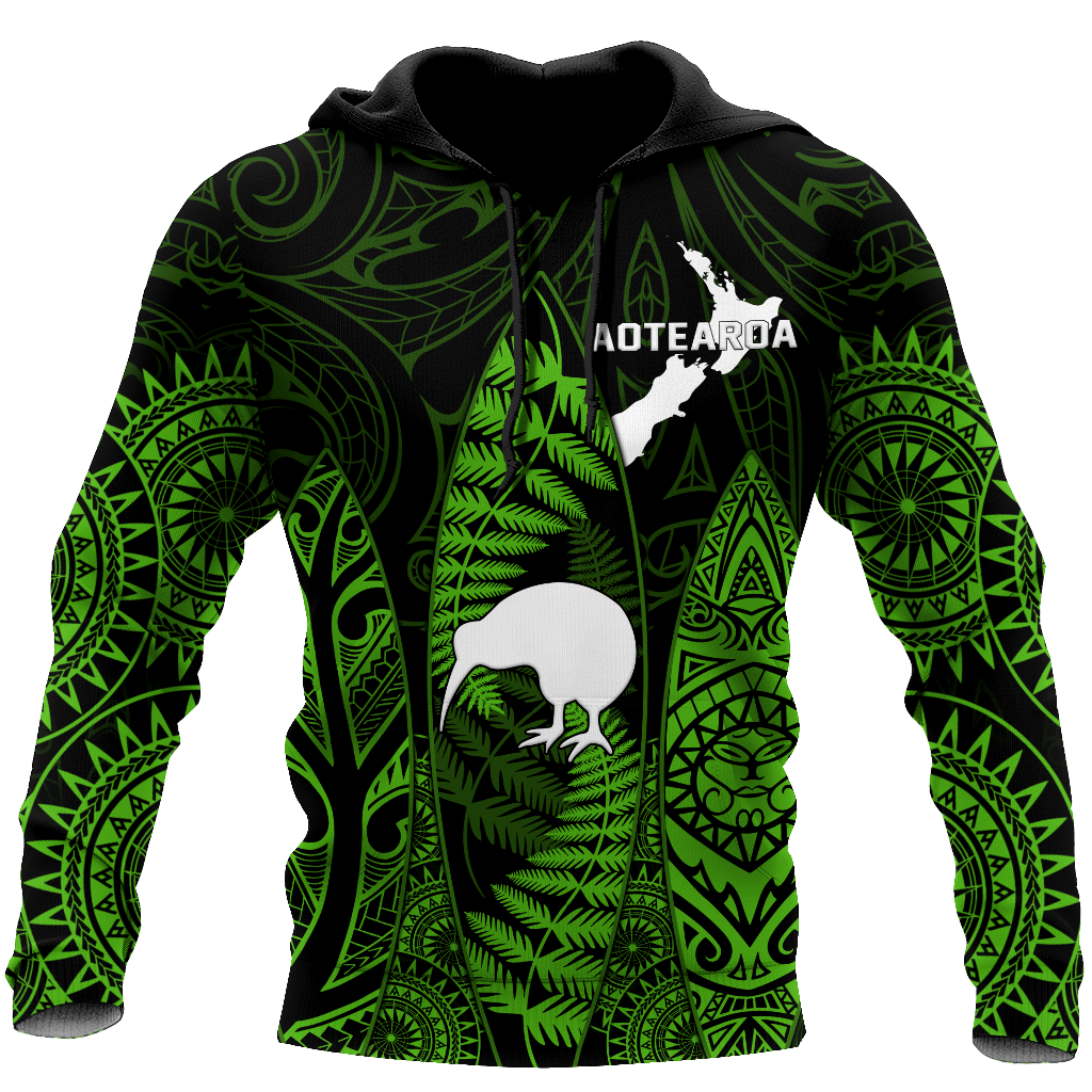 New zealand maori surf green 3d all over printed for men and women