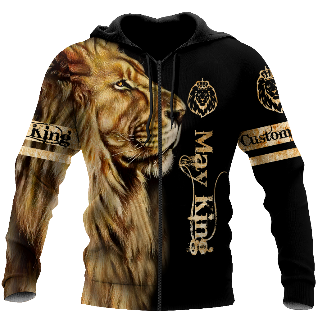 Custom Name May King Lion 3D All Over Printed Unisex Shirts