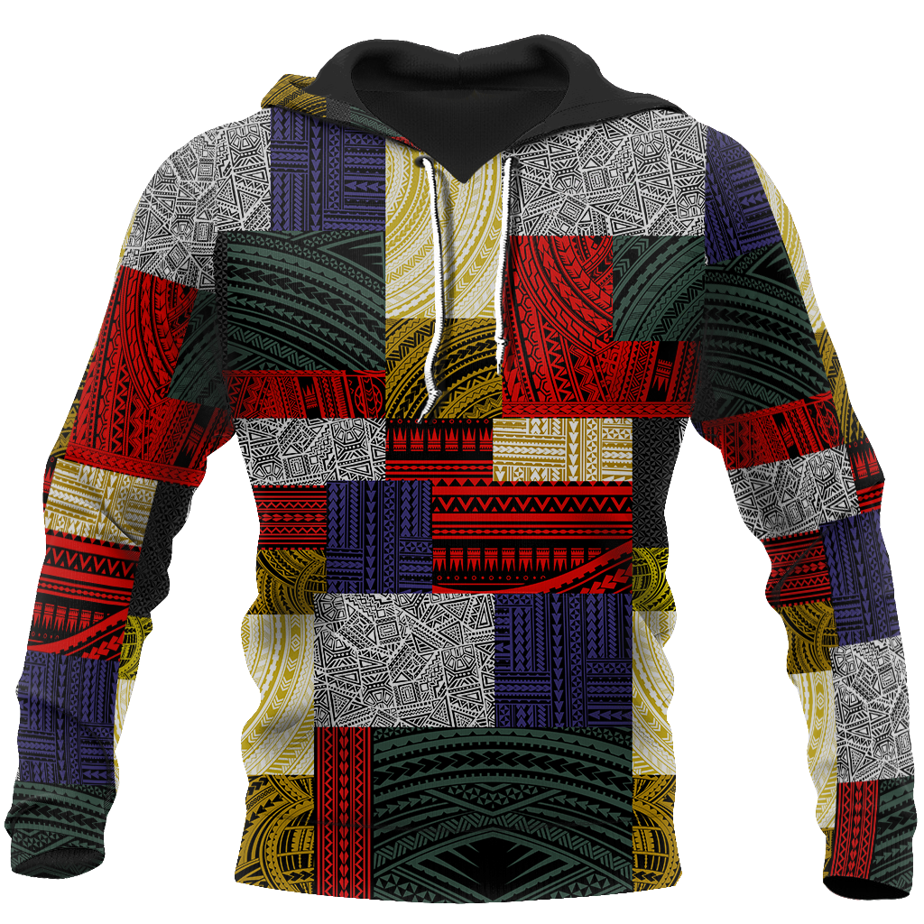 Polynesian All Over Hoodie Design Retro Patchwork JJ310101 PL-Apparel-PL8386-Hoodie-S-Vibe Cosy™