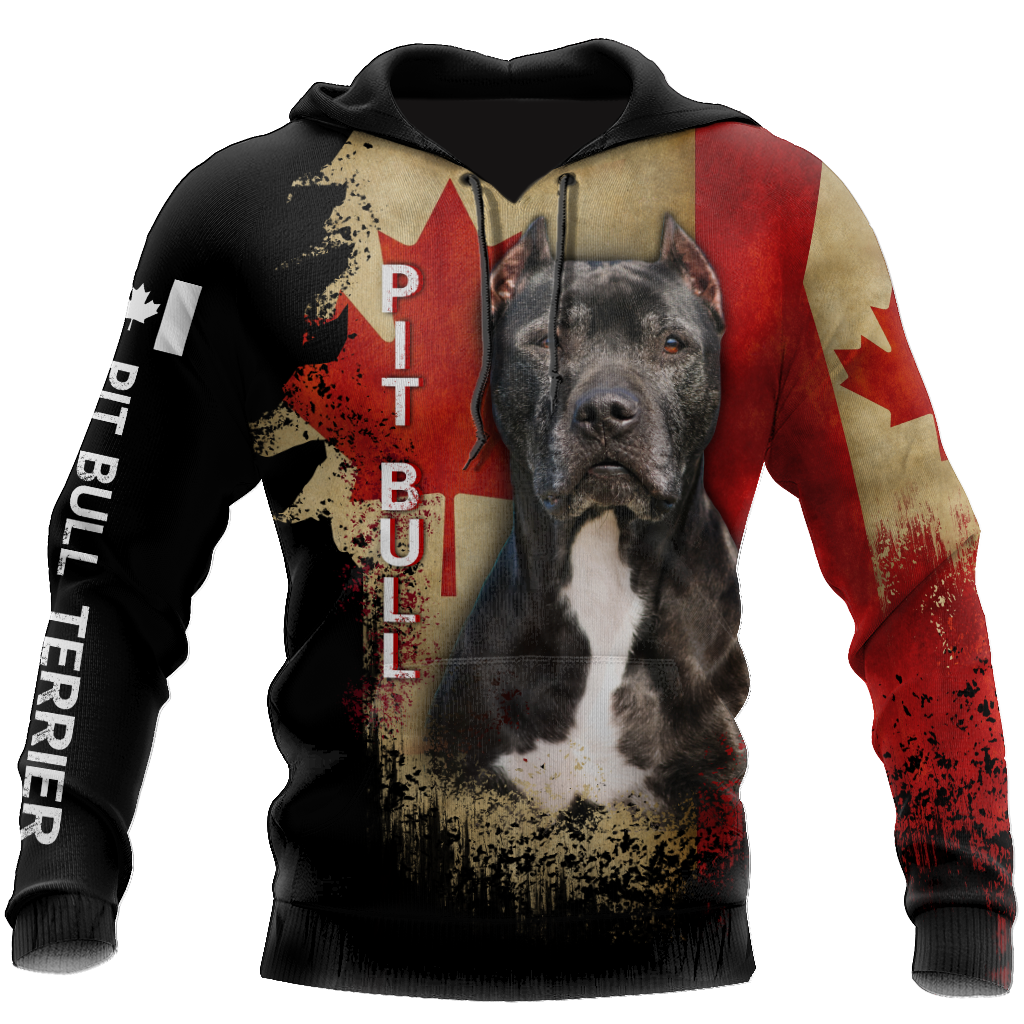 Pit Bull Canada Flag 3D All Over Print Hoodie TR2509201