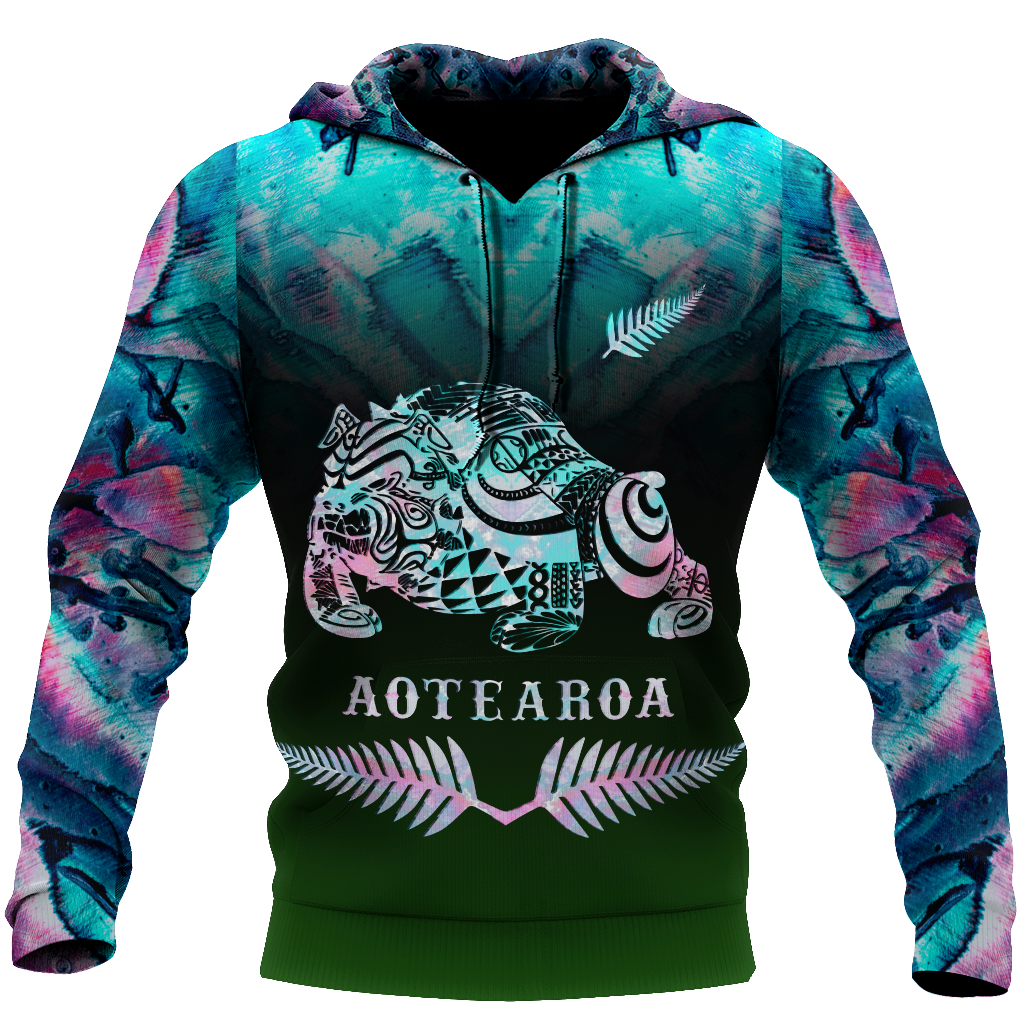 New zealand maori bulldog tattoo paua 3d all over printed shirt and short for man and women-Apparel-PL8386-Hoodie-S-Vibe Cosy™