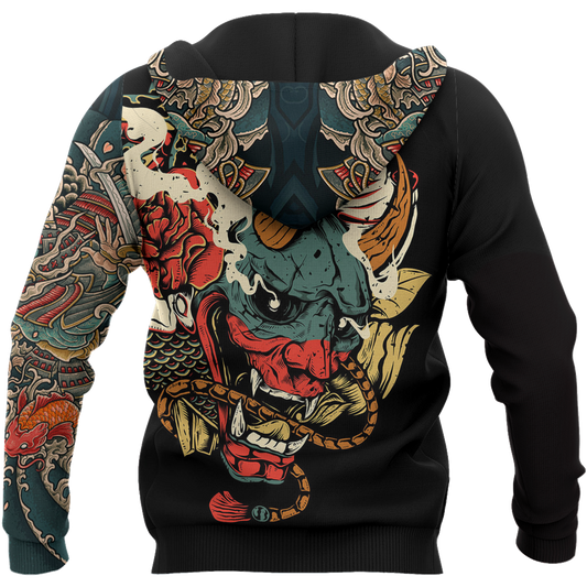 Samurai Tattoo Art Hoodie T Shirt For Men and Women HAC220604-NM-Apparel-NM-Hoodie-S-Vibe Cosy™