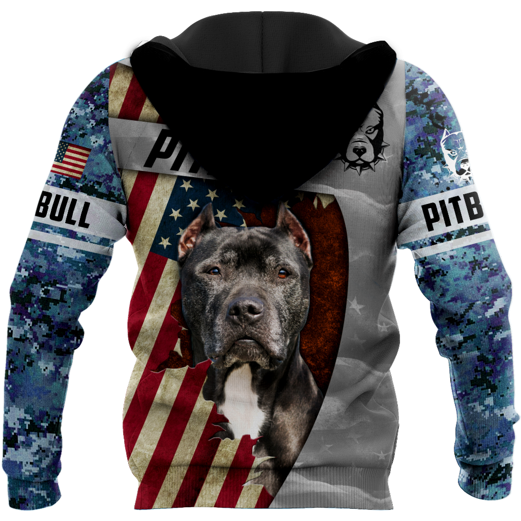 3D America Pit Bull Terrier Unisex Shirts