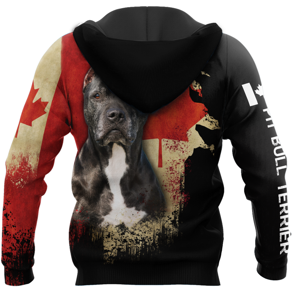Pit Bull Canada Flag 3D All Over Print Hoodie TR2509201