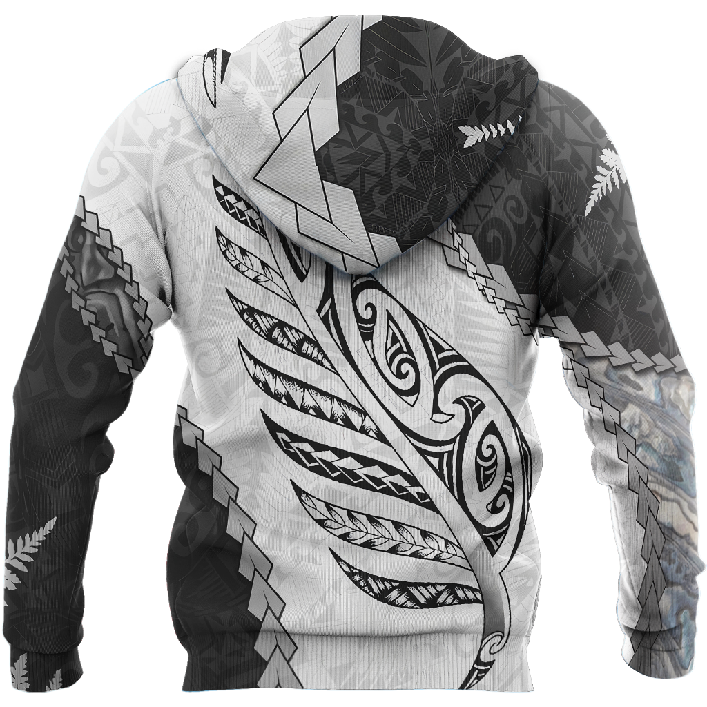 Paua Shell Maori Silver Fern 3d all over printed shirt and short for man and women-Apparel-PL8386-Hoodie-S-Vibe Cosy™