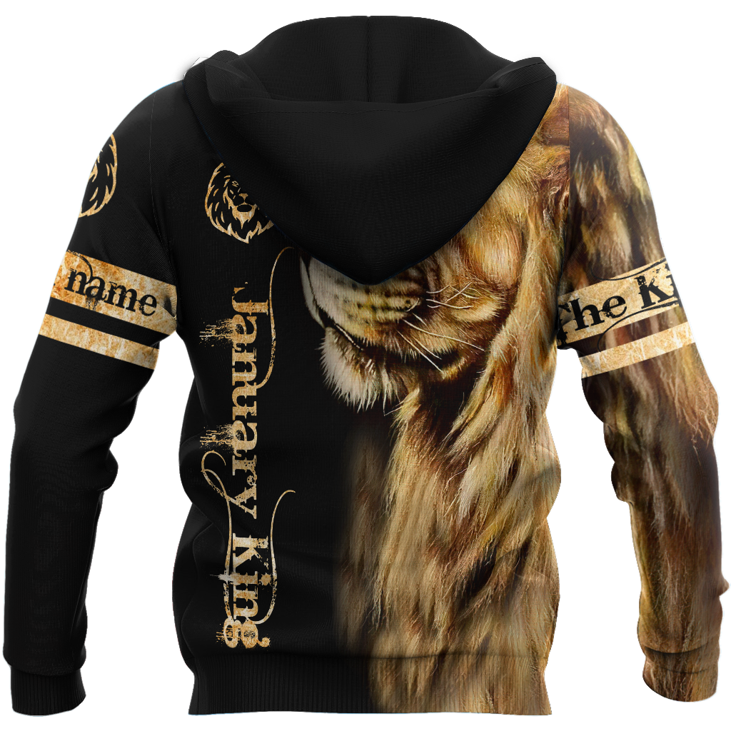 Custom Name January King Lion 3D All Over Printed Unisex Shirt