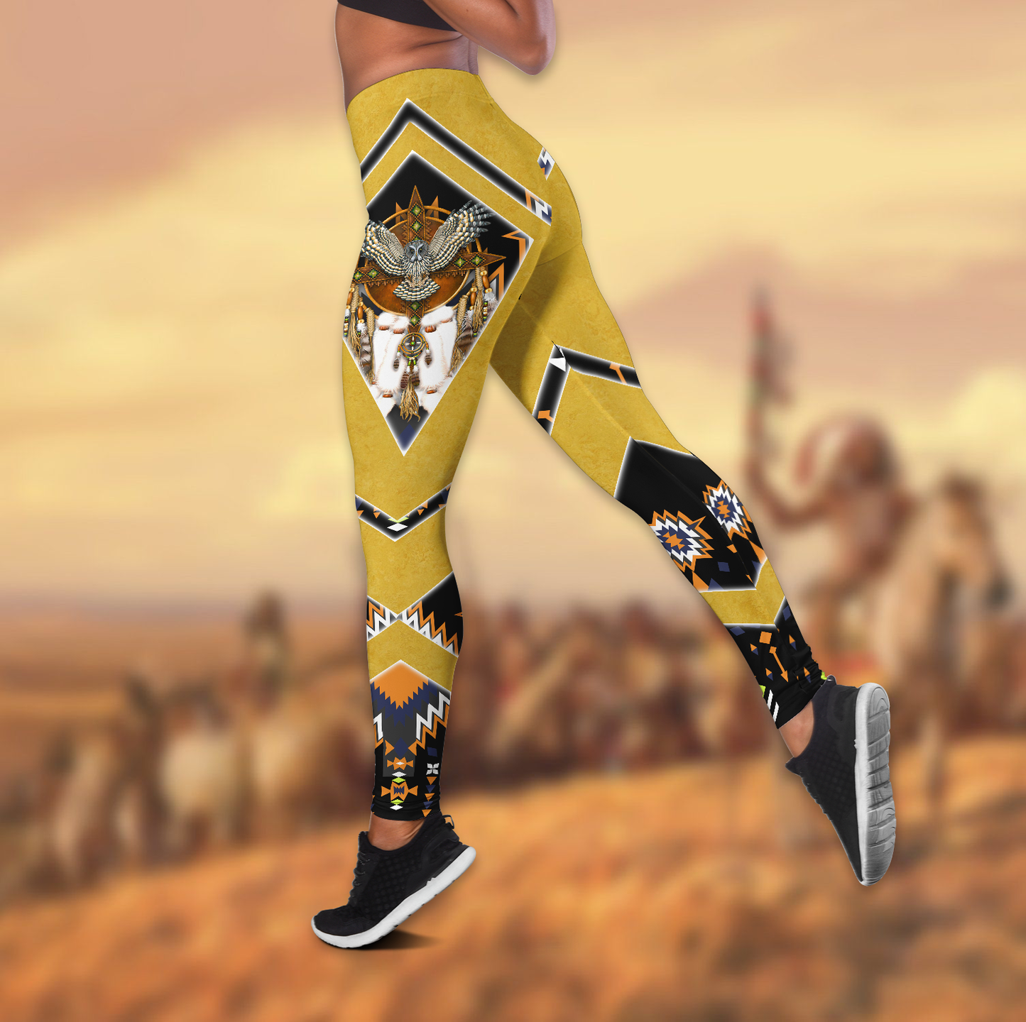 Native American 3D All Over Printed Legging + Hollow Tank