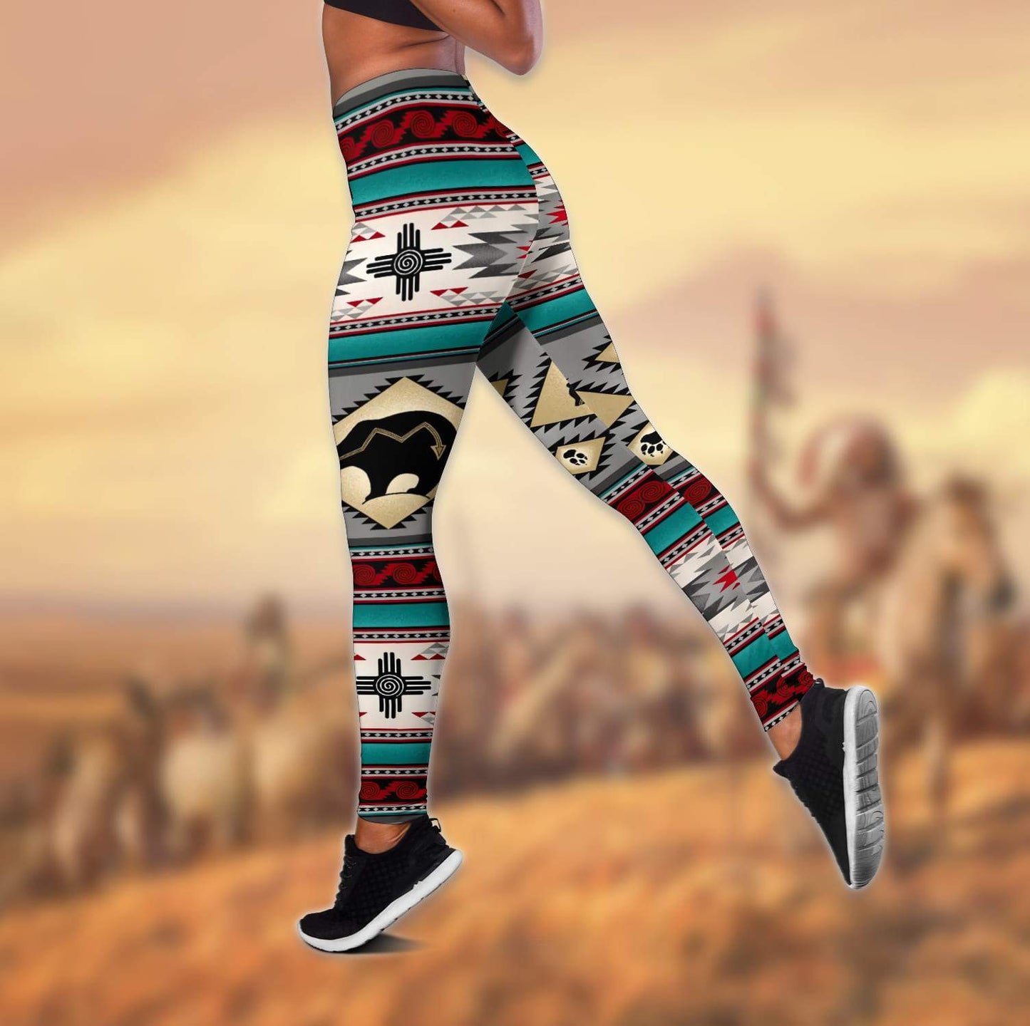 Native American 3D All Over Printed Legging + Hollow Tank Combo