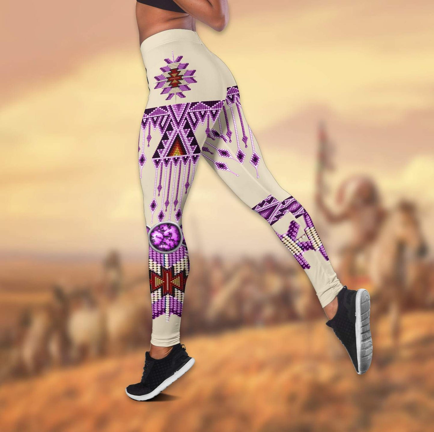 Native American 3D All Over Printed Legging + Hollow Tank