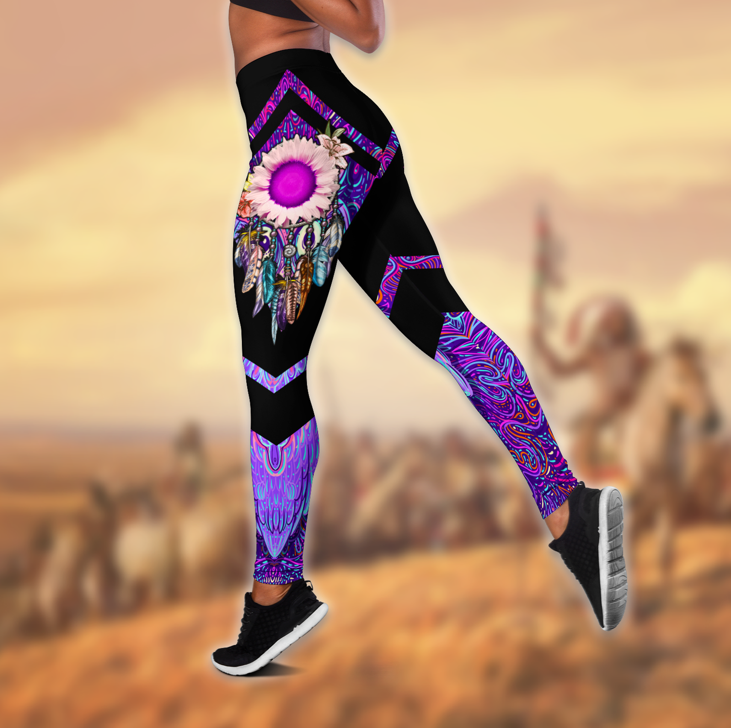 Native American 3D All Over Printed Legging + Hollow Tank
