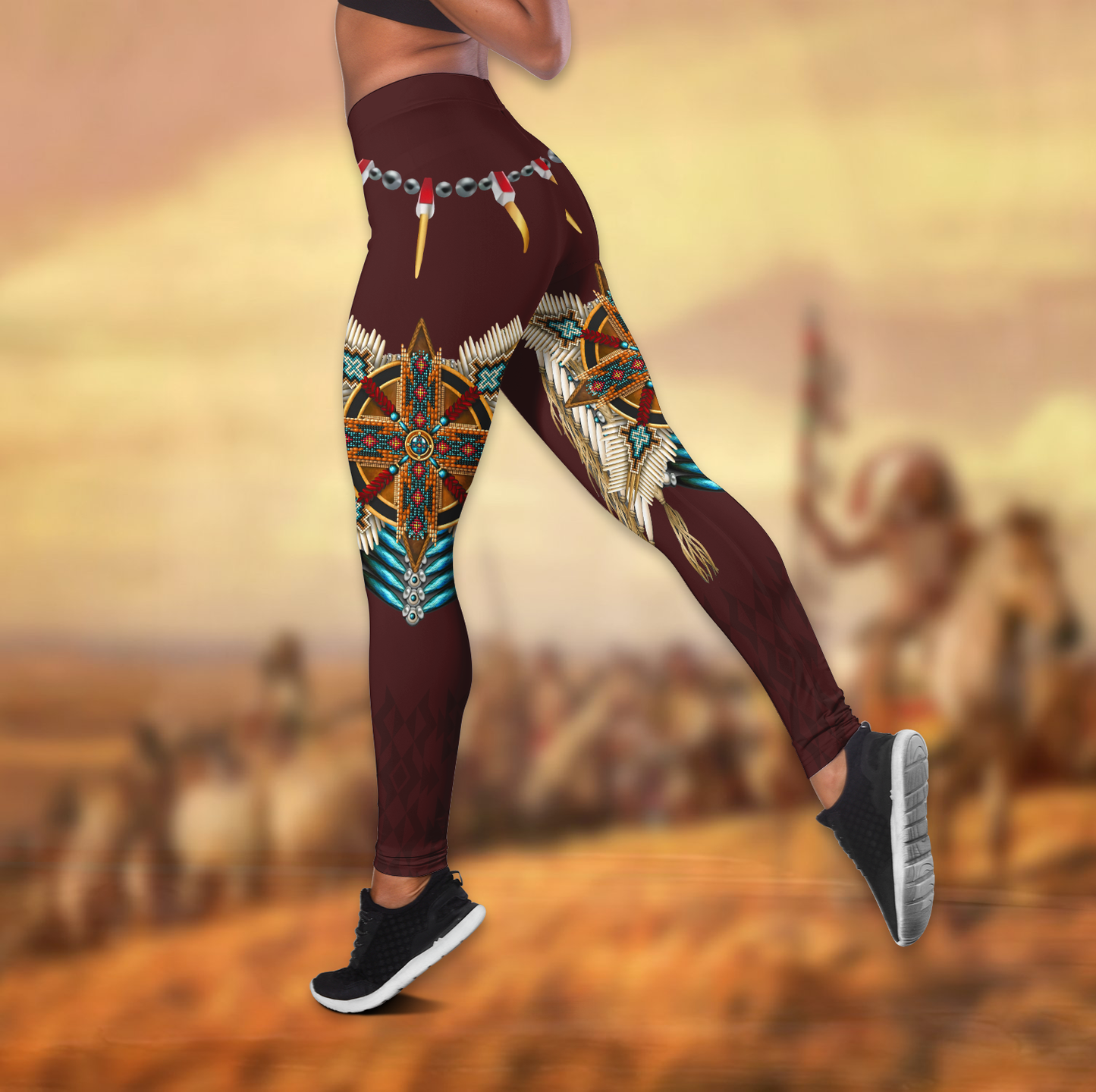 Native American 3D All Over Printed Legging + Hollow Tank