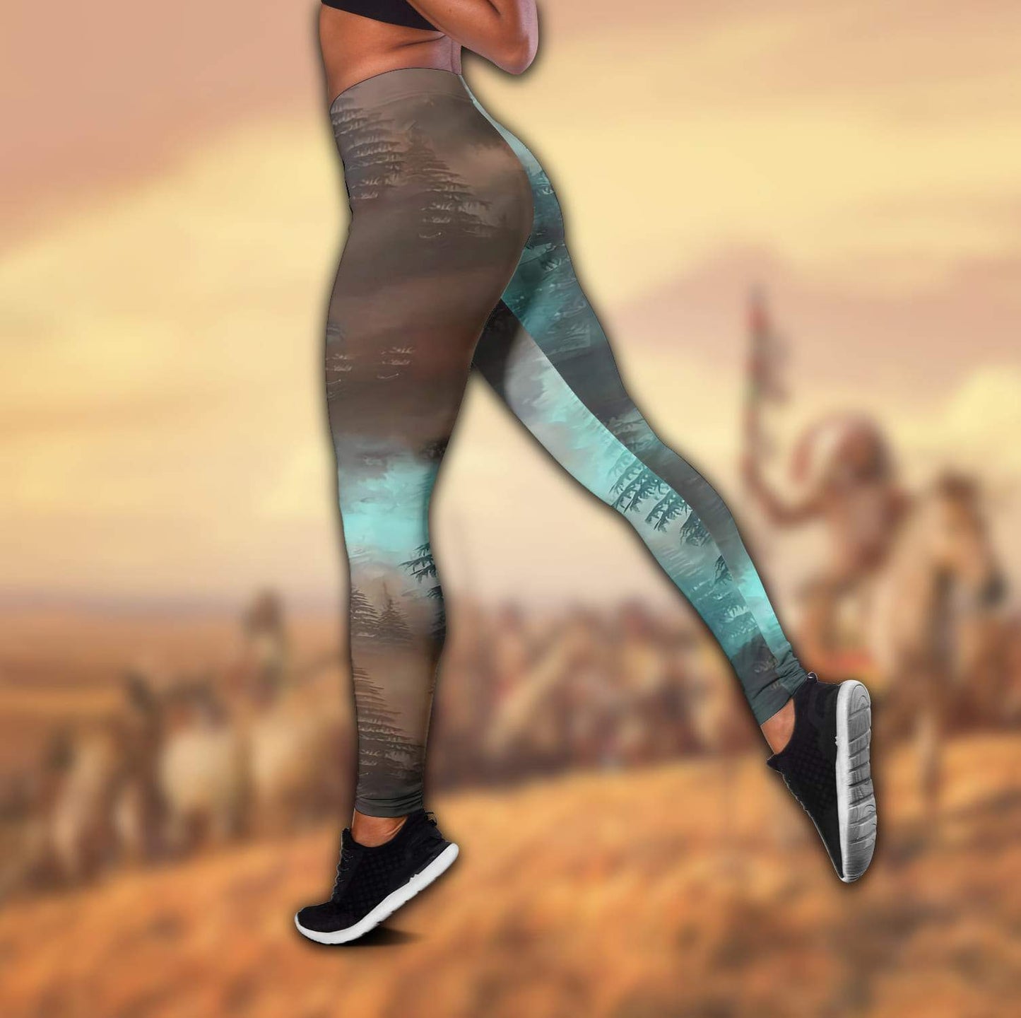 Native American 3D All Over Printed Legging + Hollow Tank