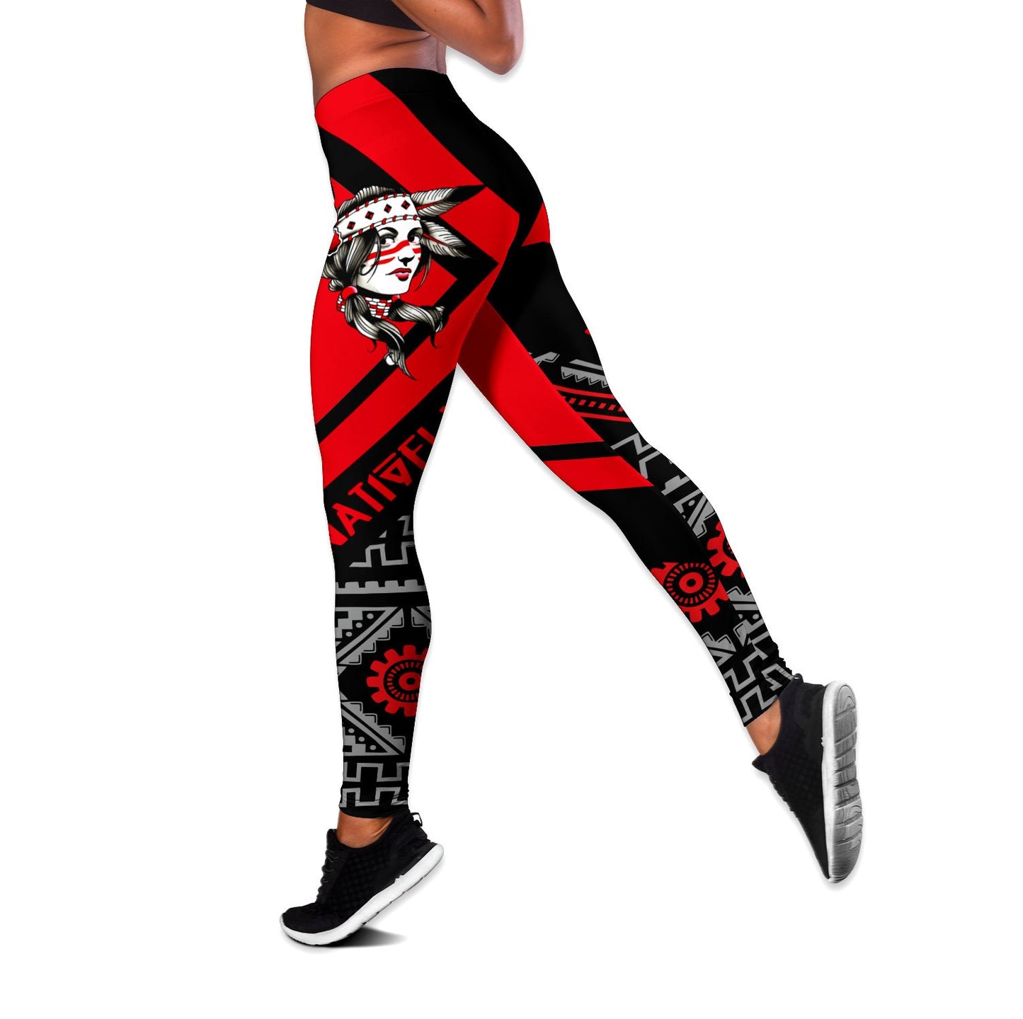 Nativeland 3D All Over Printed Legging + Hollow Tank