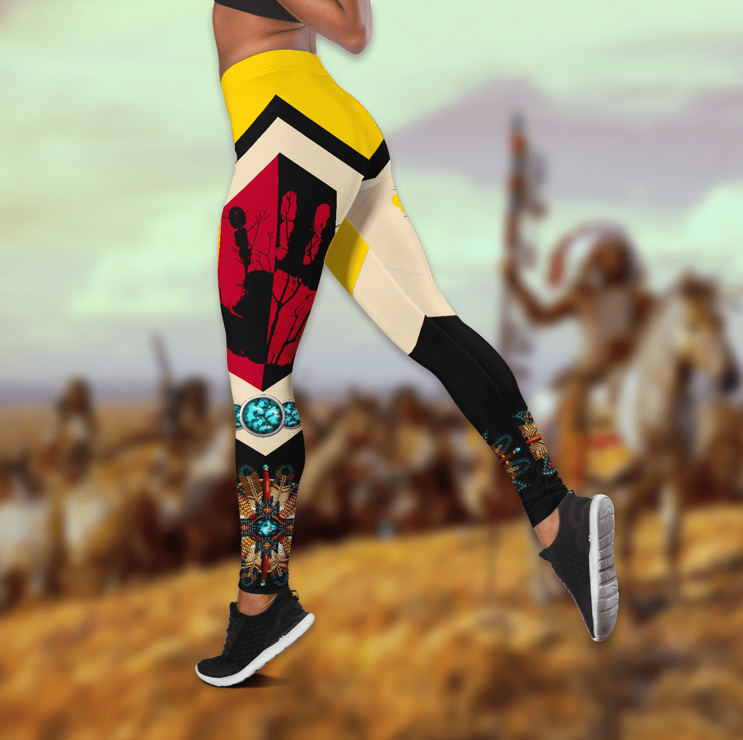 Native American 3D All Over Printed Legging + Hollow Tank