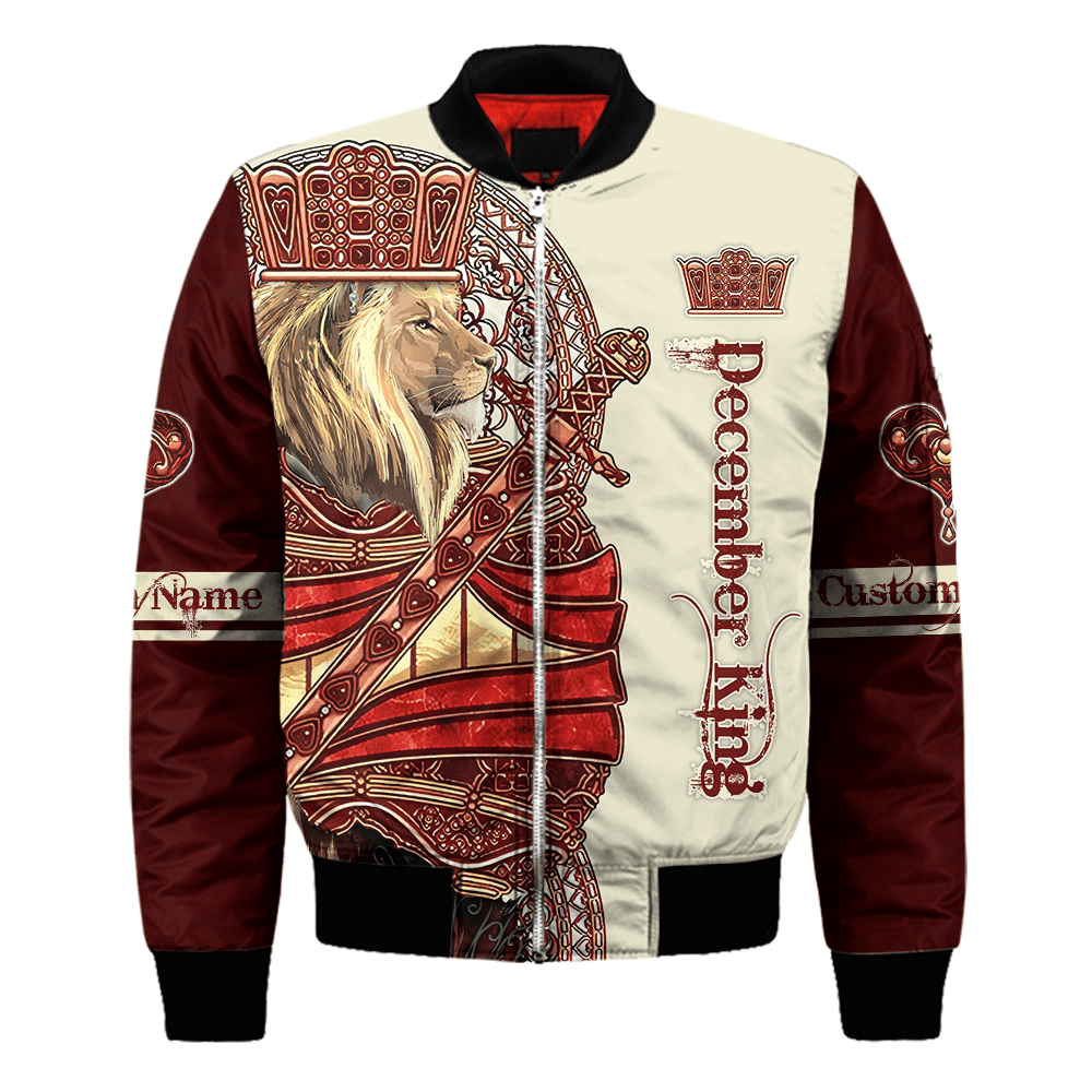Custom Name December King Lion 3D All Over Printed Unisex Shirts