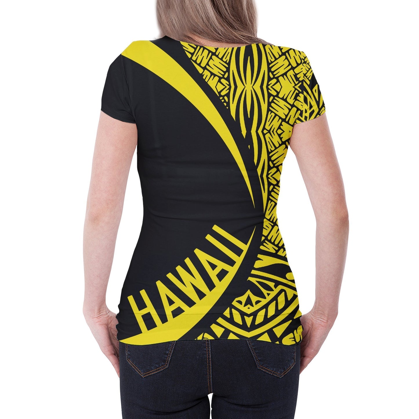 Hawaii Polynesian T-shirt - Circle Style Yellow - AH - J1-NEW ALL OVER PRINT T-SHIRTS-e-joyer-XS-Men-White-Vibe Cosy™