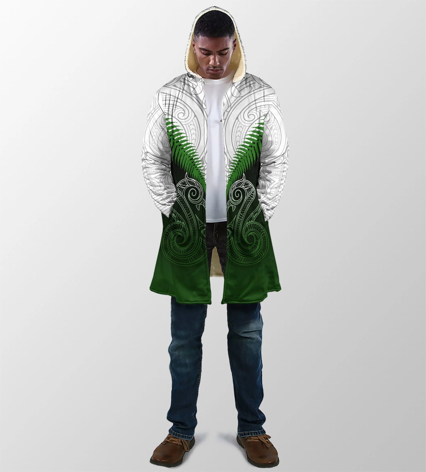 Maori Manaia Hoodie Green Rugby PL165 - Amaze Style™-Apparel