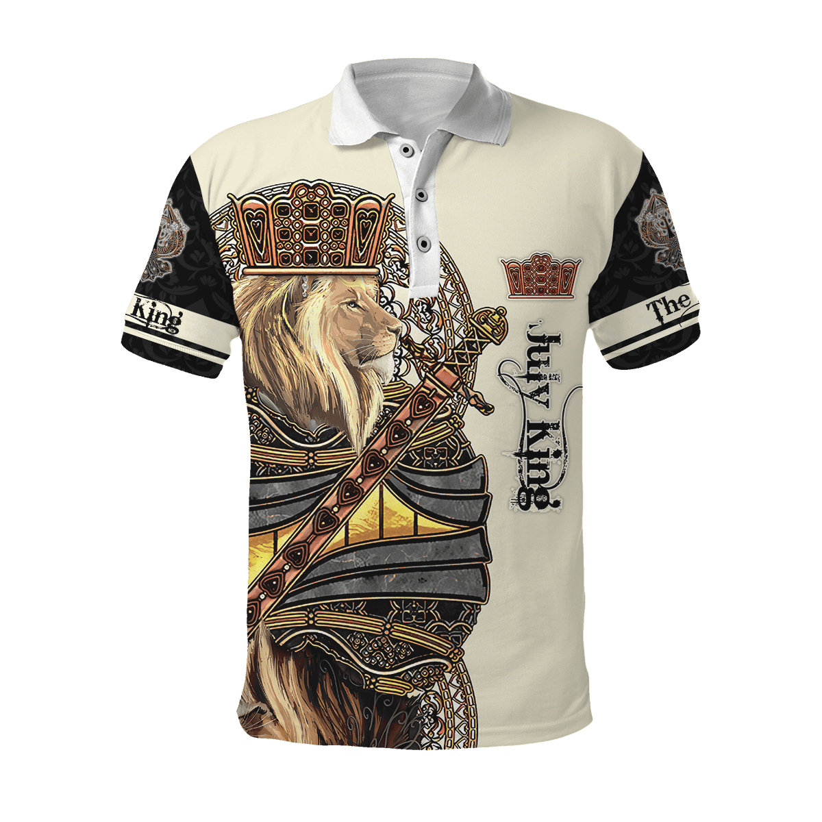 July Black King Lion 3D All Over Printed Unisex Shirts