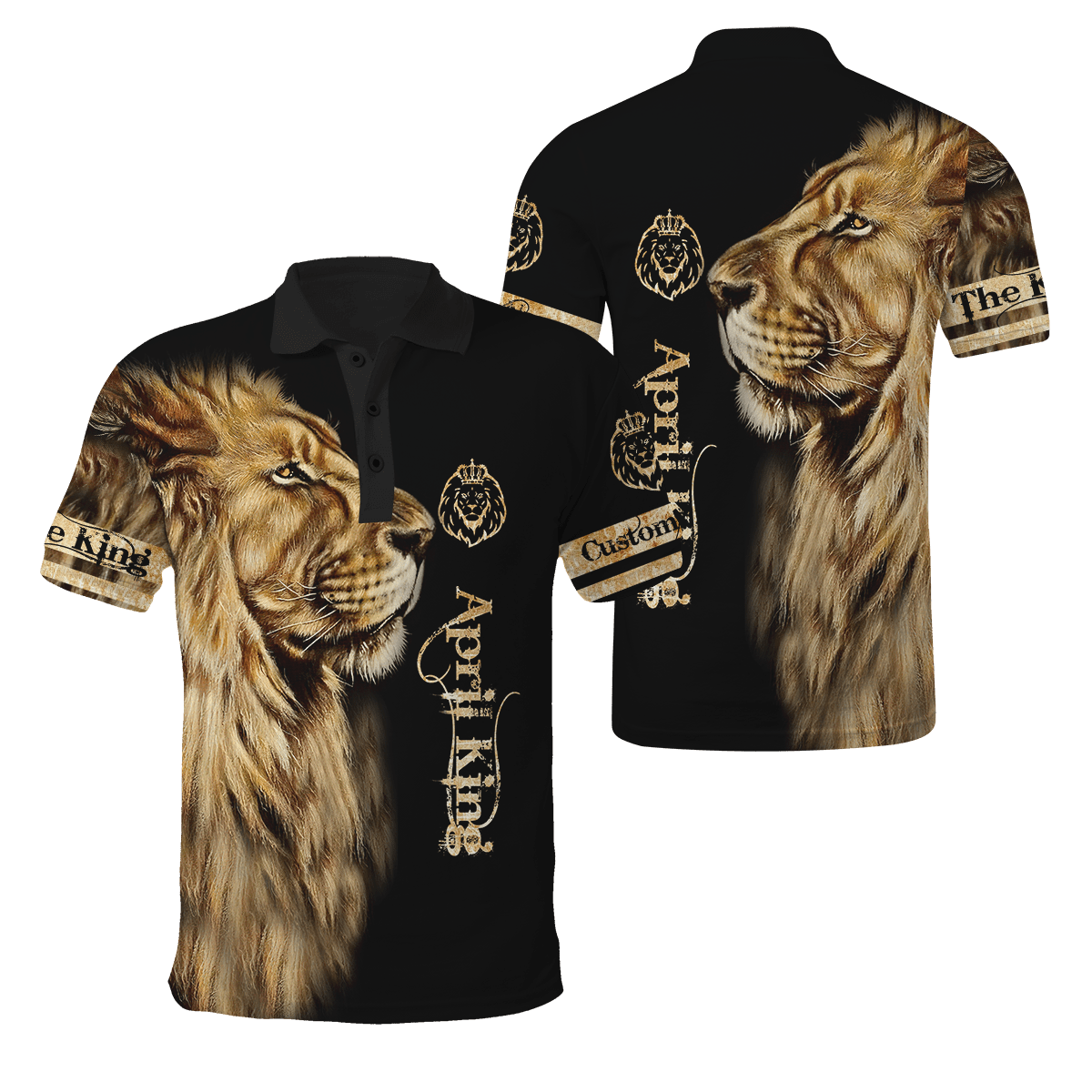 Custom Name April King Lion 3D All Over Printed Unisex Shirts