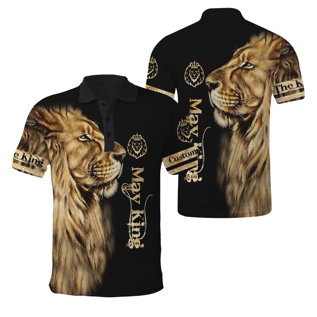 Custom Name May King Lion 3D All Over Printed Unisex Shirts