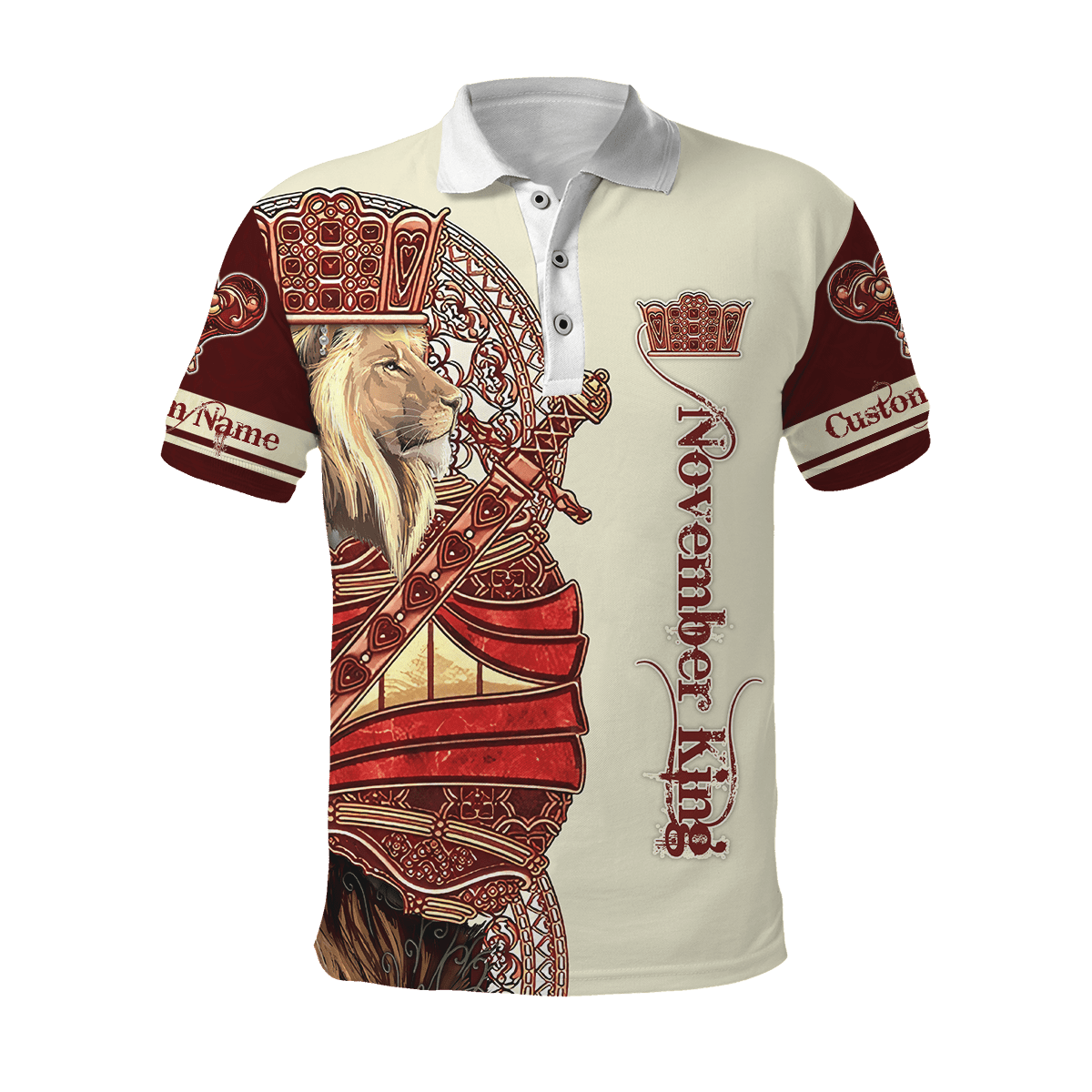 Custom Name November King Lion 3D All Over Printed Unisex Shirts