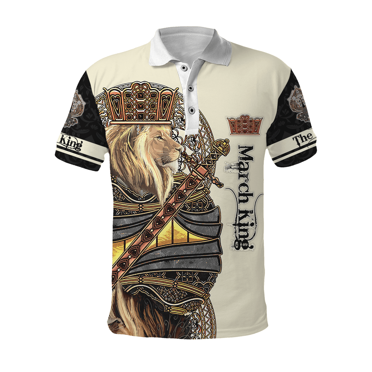 March Black King Lion 3D All Over Printed Unisex Shirts
