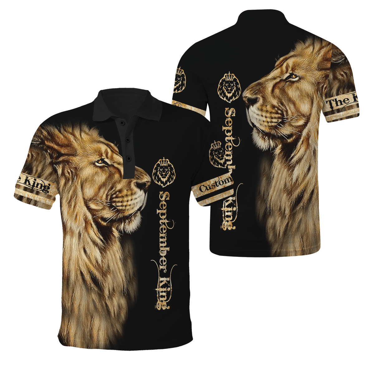 Custom Name September King Lion 3D All Over Printed Unisex Shirts