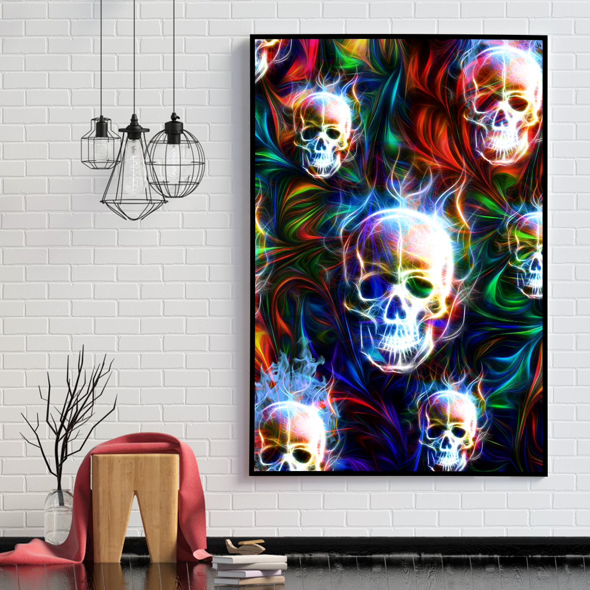 Skull Poster Vertical 3D Printed