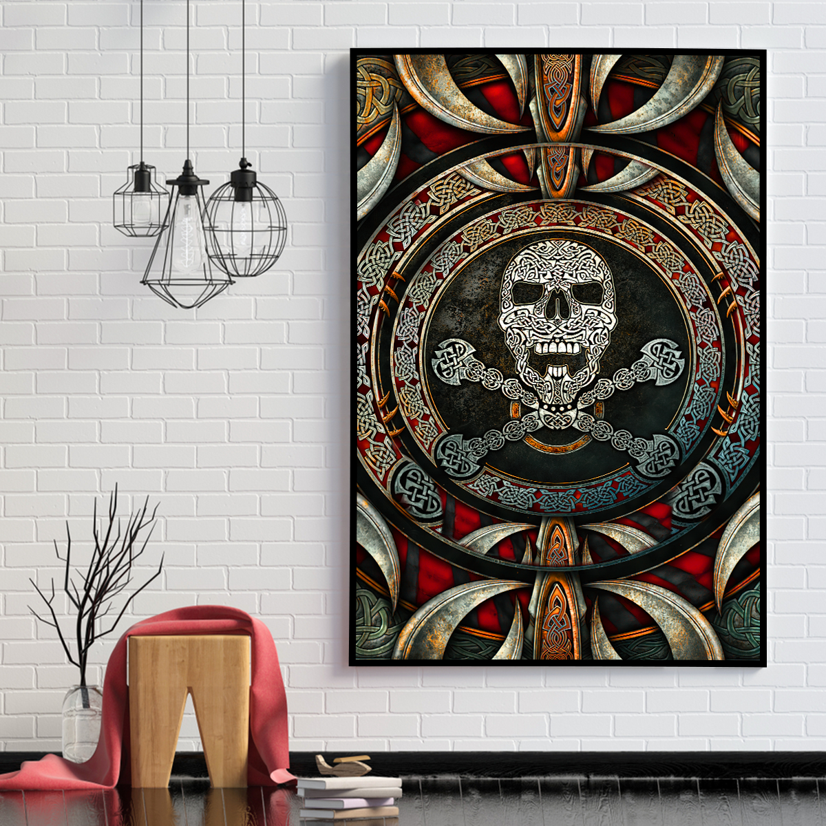 Skull Poster Vertical 3D Printed