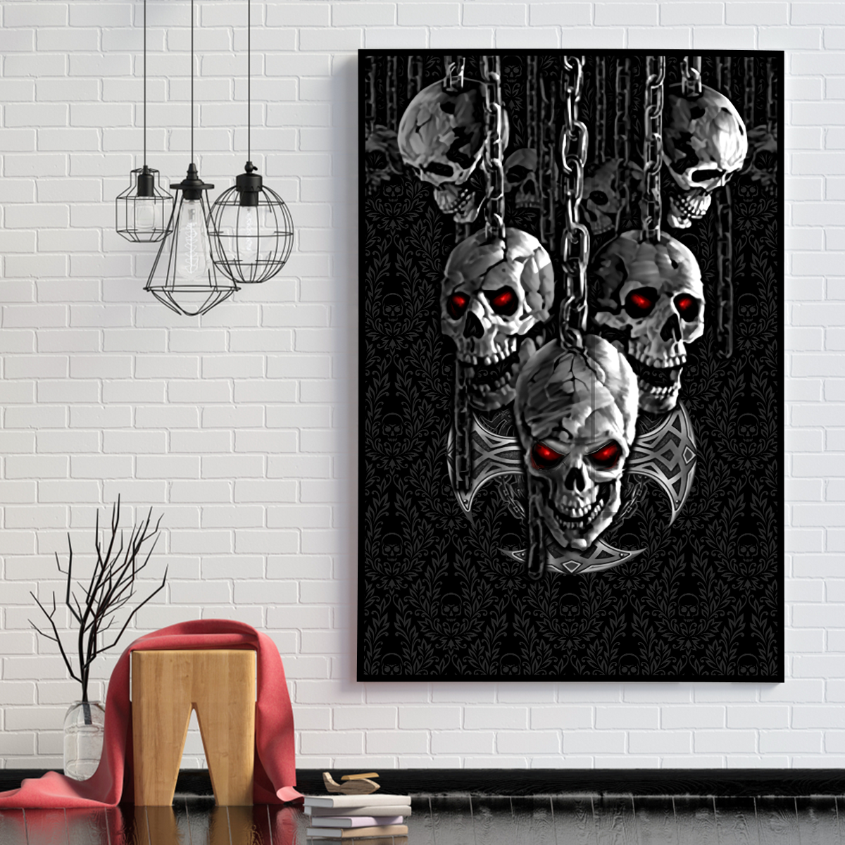 Skull Poster Vertical 3D Printed
