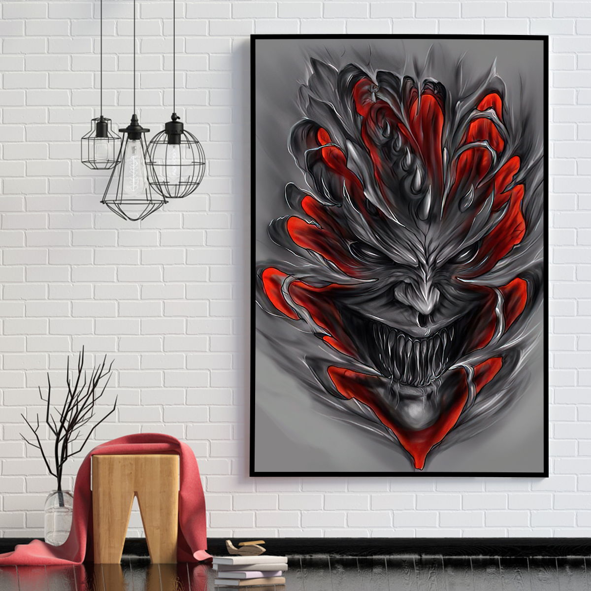 Skull Poster Vertical 3D Printed