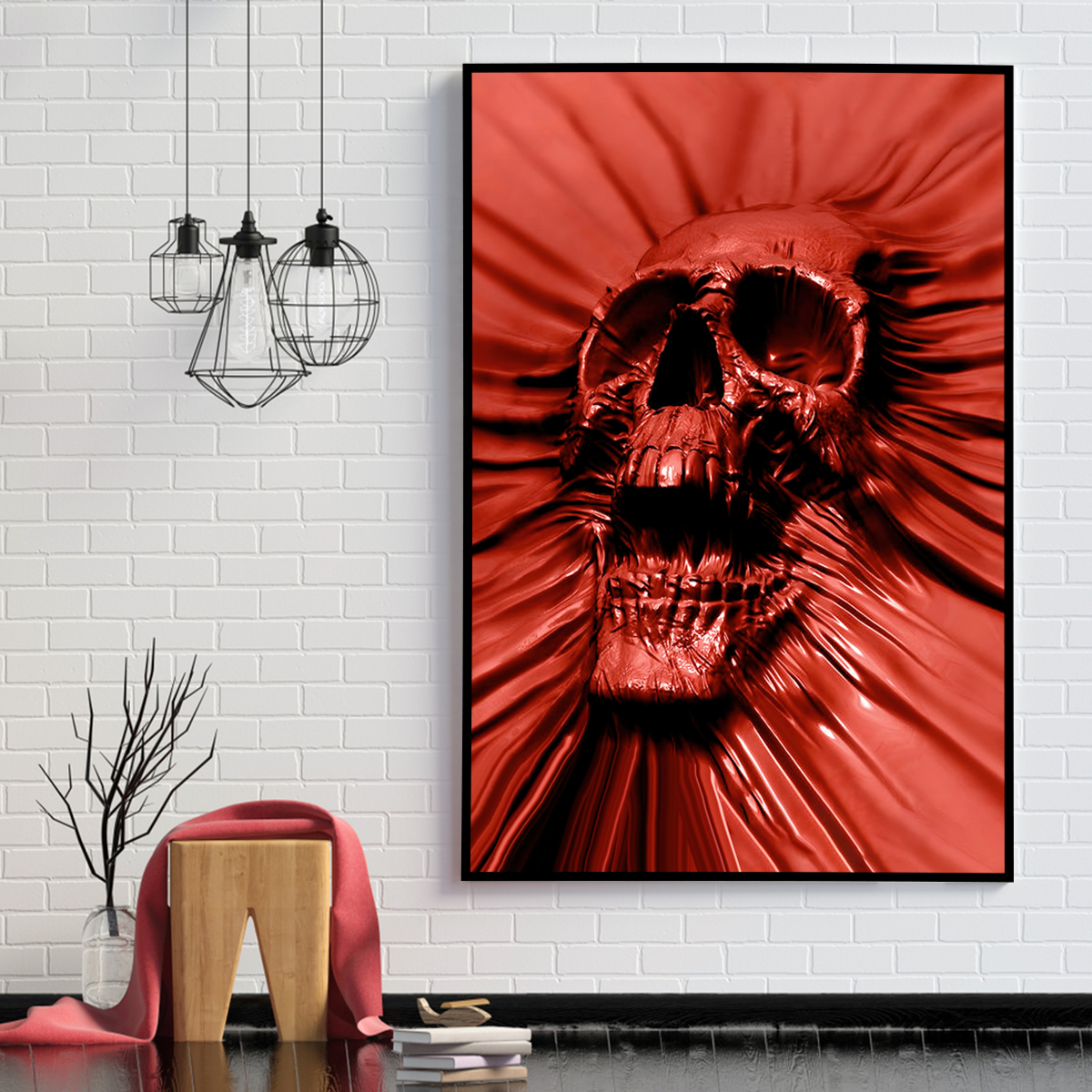 Skull Poster Vertical 3D Printed