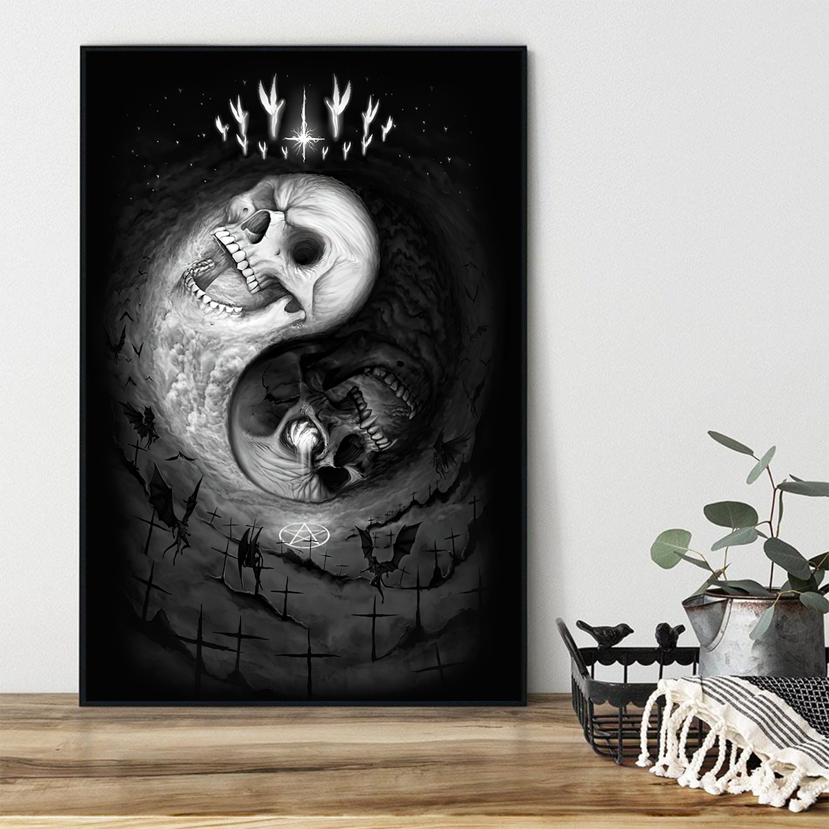 Skull Poster Vertical 3D Printed